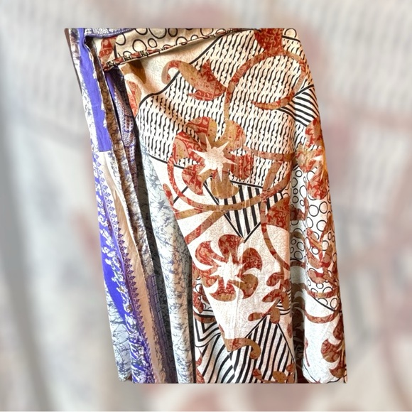 Recycled Sari Wrap Skirt - XL- Ankle length - Picture 3 of 5